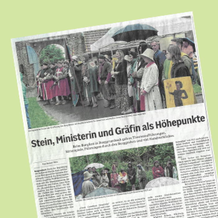 Artikel der MainPost zum großen Burgfest  in Burggrumbach